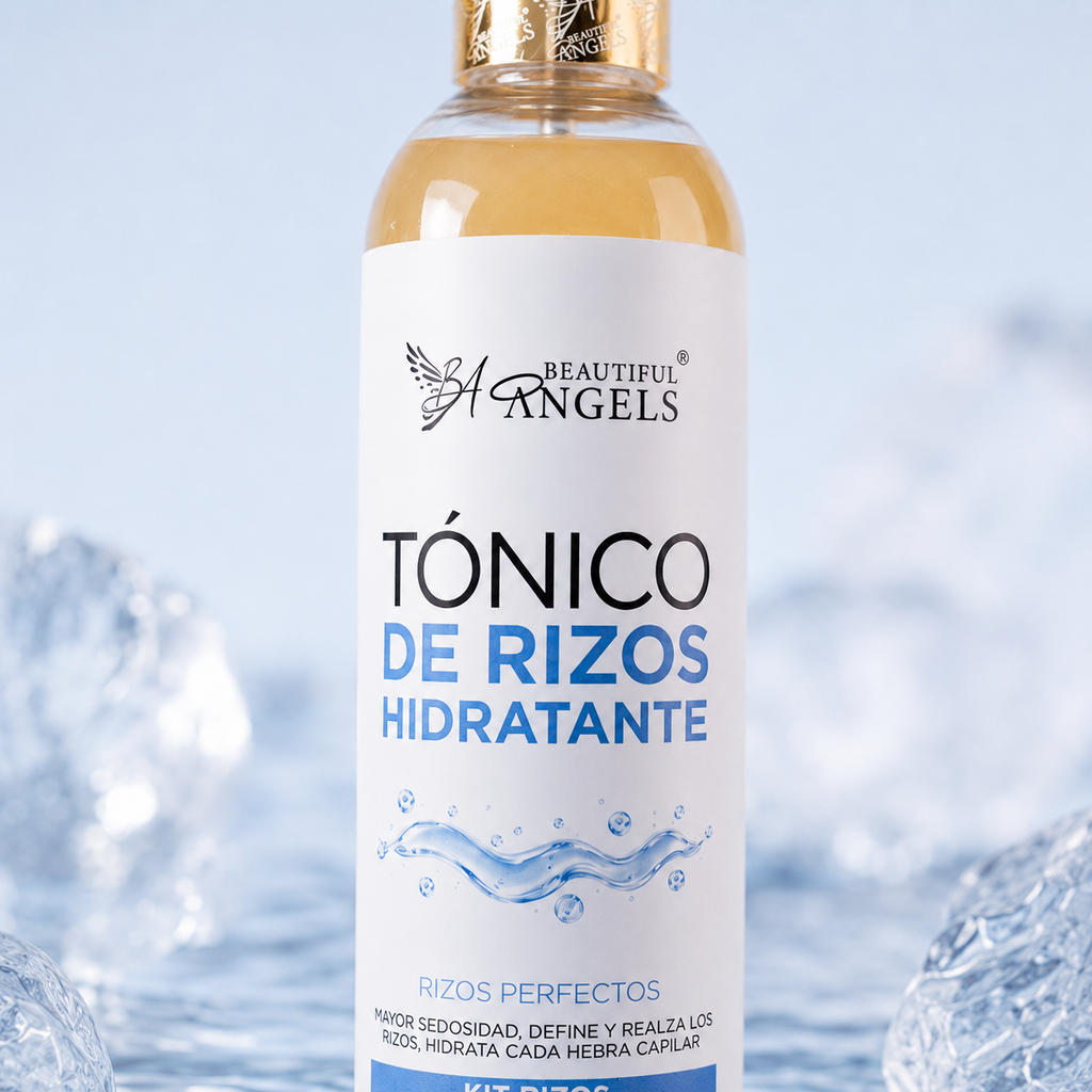 Tónico Capilar de Rizos 250ml  Beautiful Angels: Revitaliza y Suaviza Cada Hebra, Manteniendo la Elasticidad y Definiendo la Forma Natural de tus Rizos,Extractos Naturales y Brillo Radiante