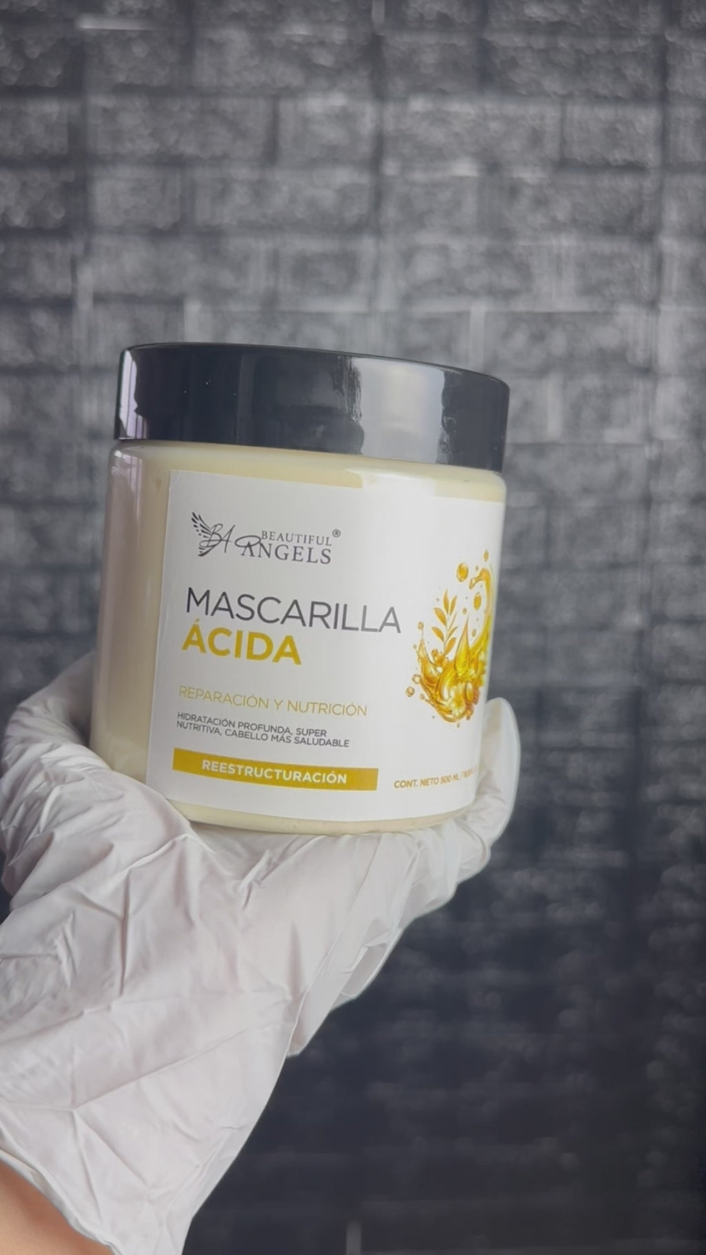 Mascarilla Ácida Beautiful Angels: Nutrición Profunda que Fortalece Cada Hebra desde la Raíz hasta las Puntas, Cierra las Puntas Fracturadas, Devuelve Elasticidad y Deja un Cabello más Suave, Manejable