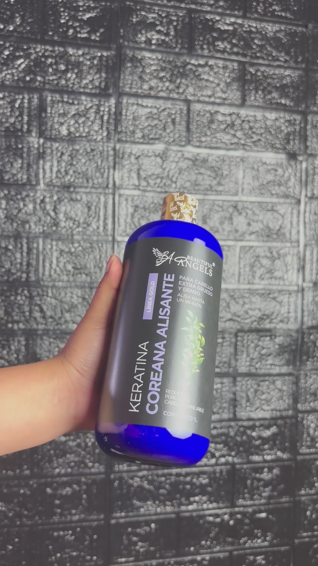 Keratina Coreana Gold Beautiful Angels 1L Alisado Coreano Premium para cabello Ultra Grueso, Rizado y Afro