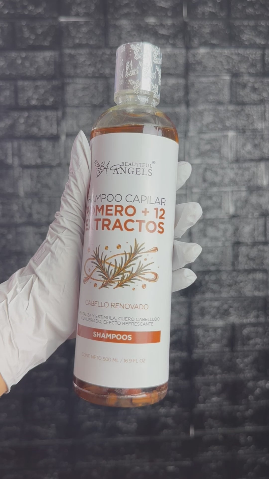 Shampoo Capilar Romero + 12 Extractos Beautiful Angels: Revitaliza y Estimula el Crecimiento, Fortalece y Reduce la Fragilidad ,Aporta Brillo y Sedosidad