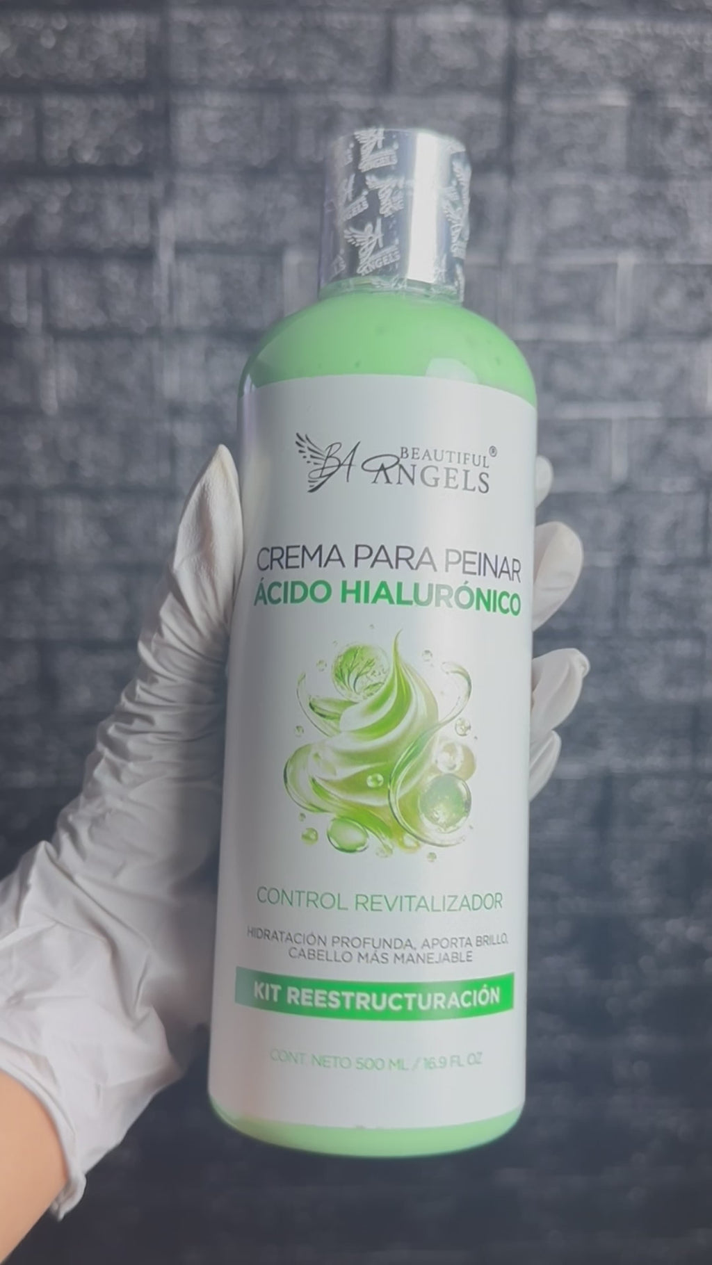 Crema para Peinar con Ácido Hialurónico Beautiful Angels: Ácido Hialurónico que Retiene la Humedad, Cabello Hidratado, Saludable y Fácil de Peinar, Acabado Ligero, Sedoso y con Brillo Natural
