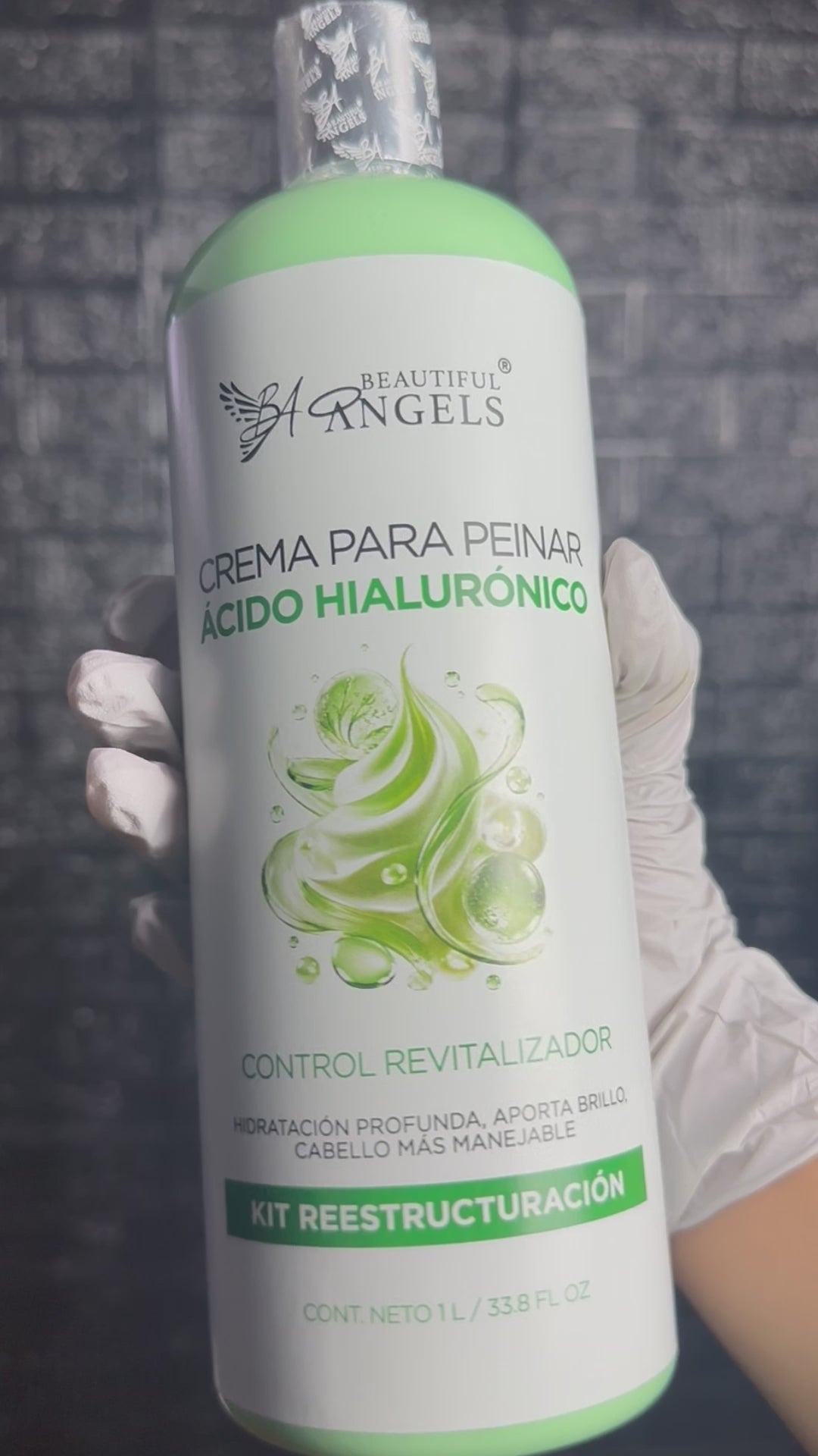 Crema para Peinar con Ácido Hialurónico Beautiful Angels: Ácido Hialurónico que Retiene la Humedad, Cabello Hidratado, Saludable y Fácil de Peinar, Acabado Ligero, Sedoso y con Brillo Natural