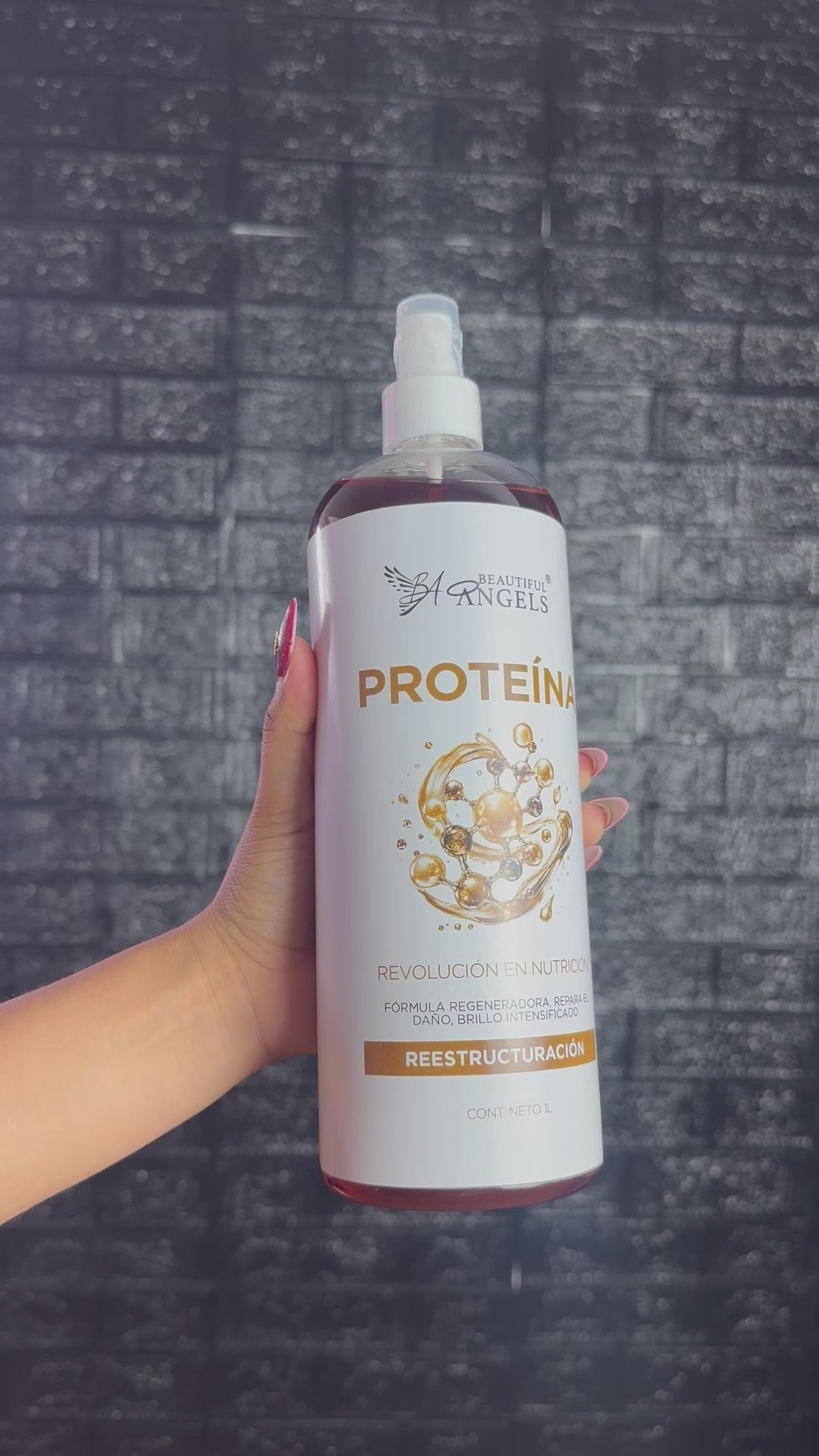 Proteína Beautiful Angels: Reparación intensiva con 80% de queratina pura, reconstruye la estructura del cabello, devuelve fuerza y elasticidad y recupera cabellos dañados por químicos.