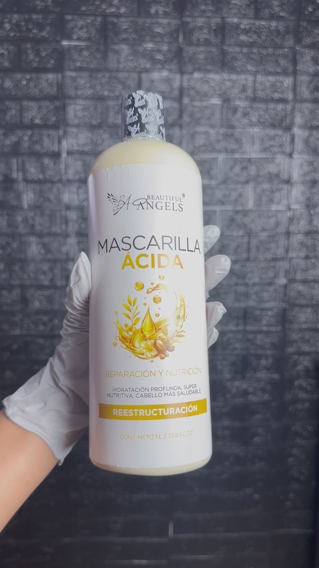 Mascarilla Ácida Beautiful Angels: Nutrición Profunda que Fortalece Cada Hebra desde la Raíz hasta las Puntas, Cierra las Puntas Fracturadas, Devuelve Elasticidad y Deja un Cabello más Suave, Manejable