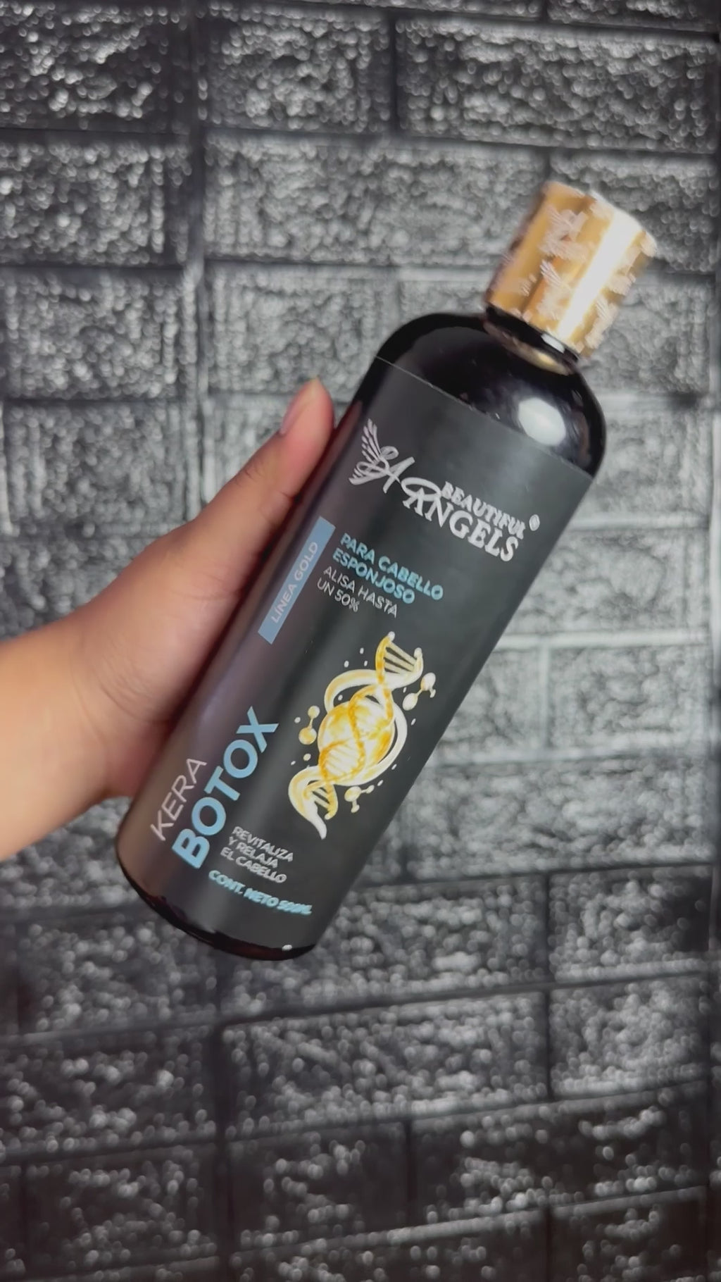 Kit Básico de KeraBotox-Beautiful Angels Gold 500ml-Tratamiento Nutritivo, Fibra Capilar, Elasticidad y Vitalidad, con Botox Capilar