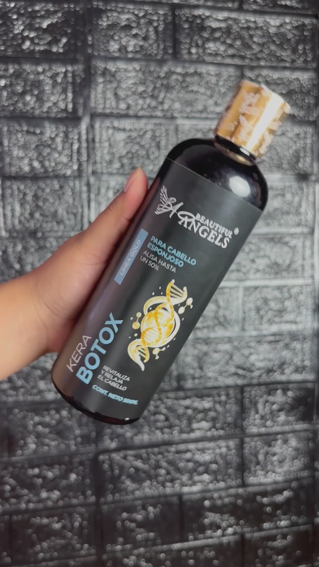 Kit Básico de KeraBotox-Beautiful Angels Gold 500ml-Tratamiento Nutritivo, Fibra Capilar, Elasticidad y Vitalidad, con Botox Capilar