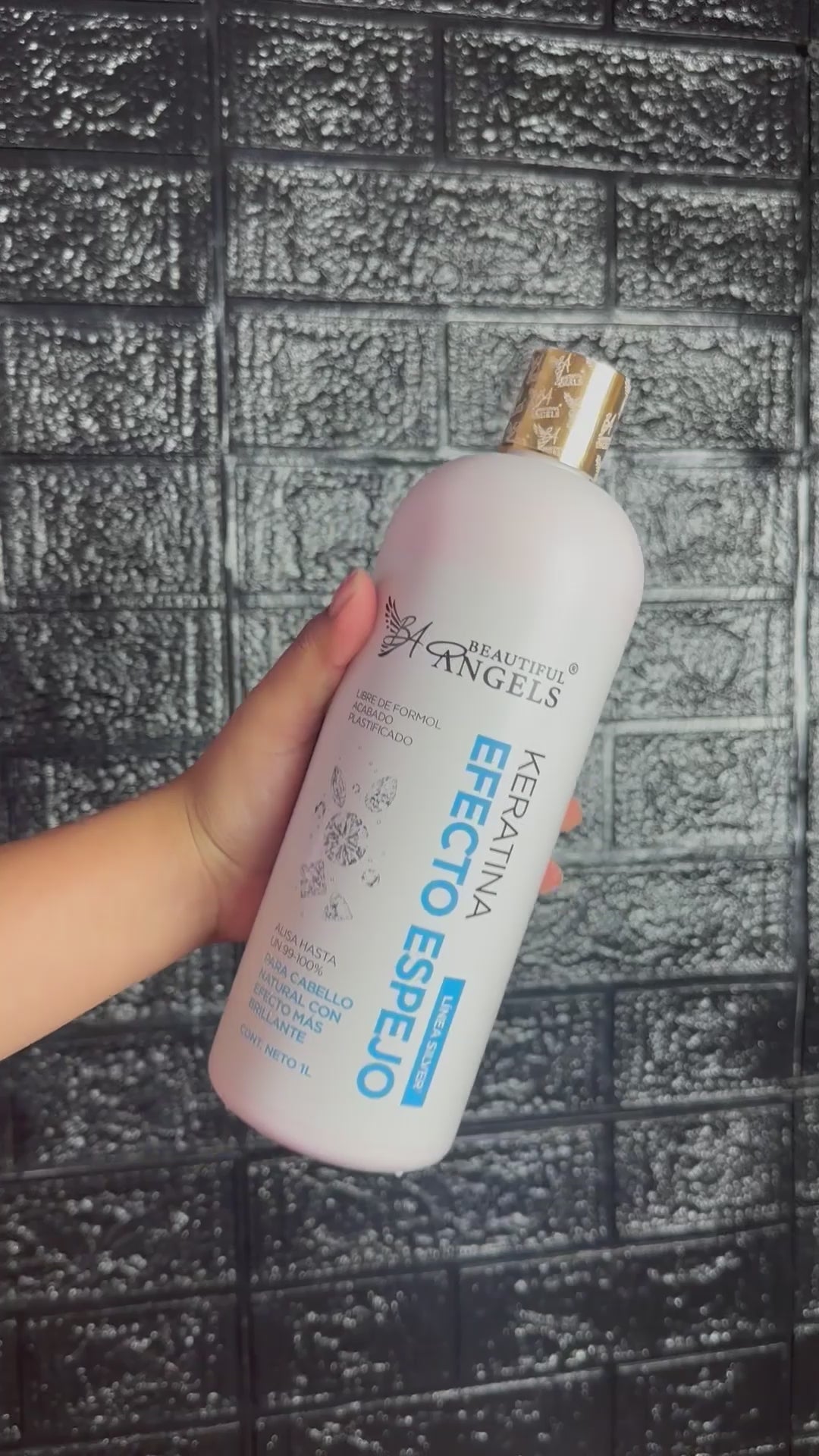 Kit Profesional Keratina Efecto Espejo Silver de Beautiful Angels Controla el frizz, mejora la textura y aporta una apariencia luminosa, sedosa y elegante ·