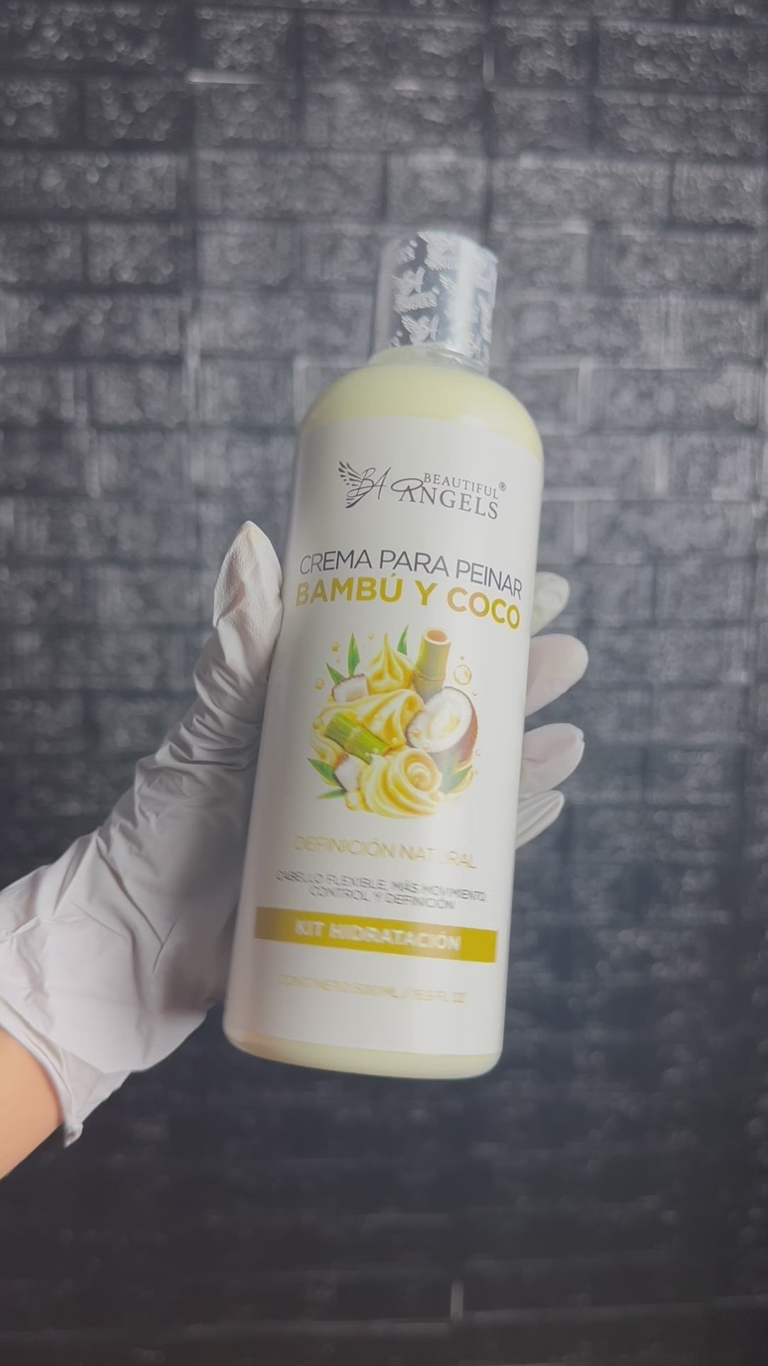 Crema para Peinar Bambú y Coco: Nutrición Profunda, Control y Definición del Estilo, con Textura Ligera y Acabado Sedoso Sin Residuos