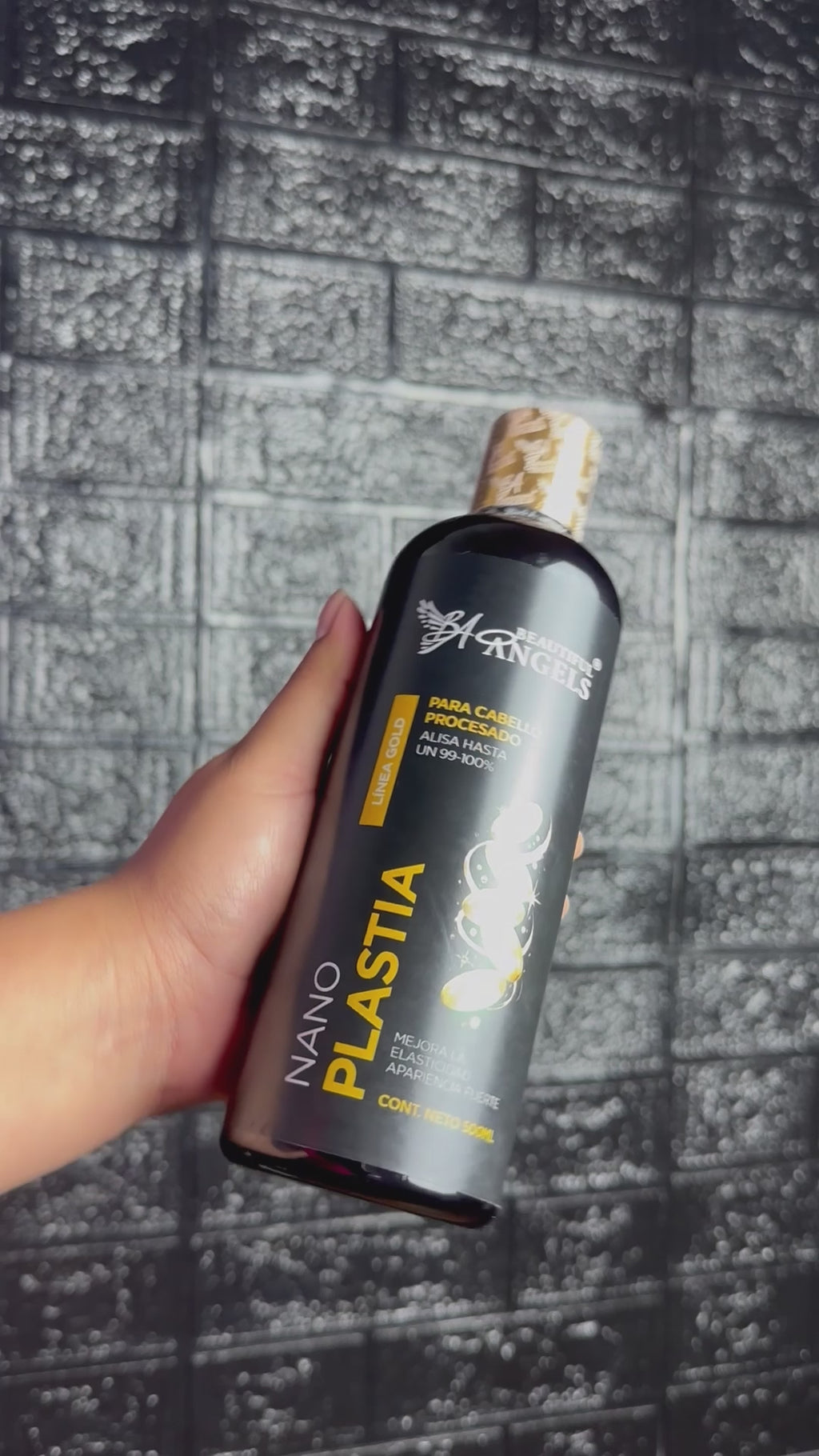 Kit Profesional Nanoplastia Gold 500ml Beautiful Angels — Alisado Duradero, Brillo y Suavidad para Cabello Procesado