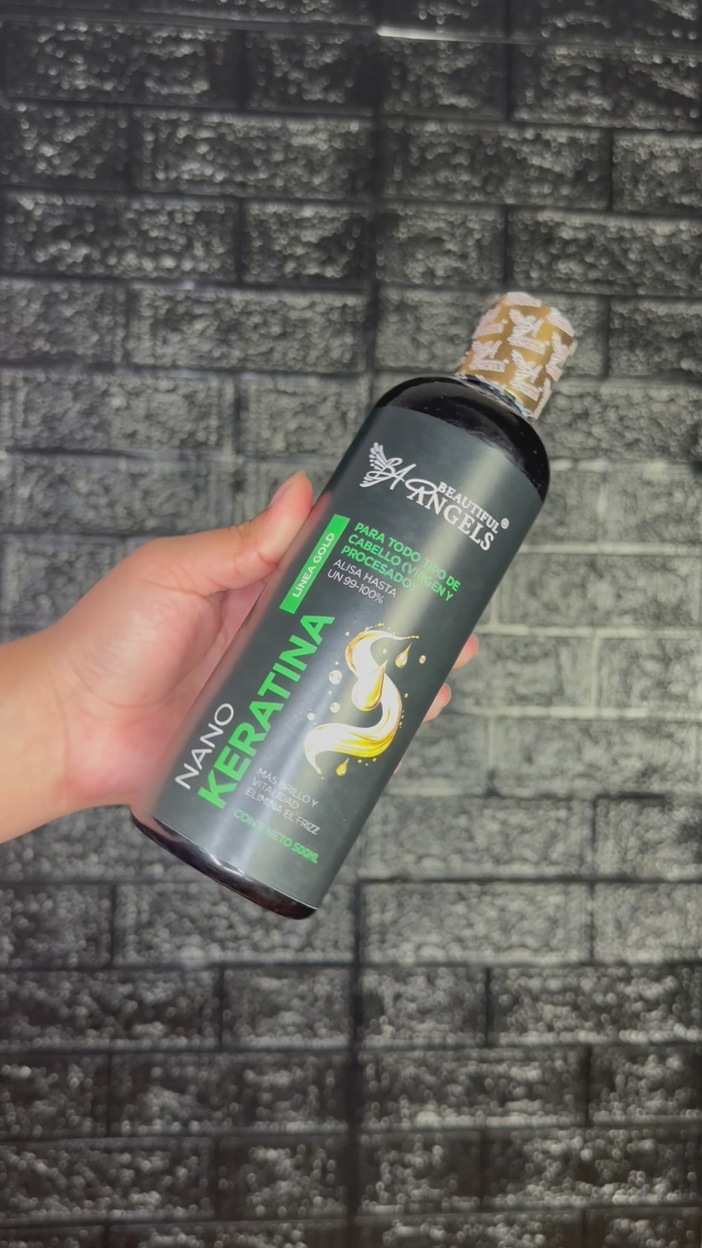 Kit Profesional Nanokeratina Gold 500ml Beautiful Angels — Alisado Perfecto para Cabello Virgen y Procesado, Liso Natural y Manejable