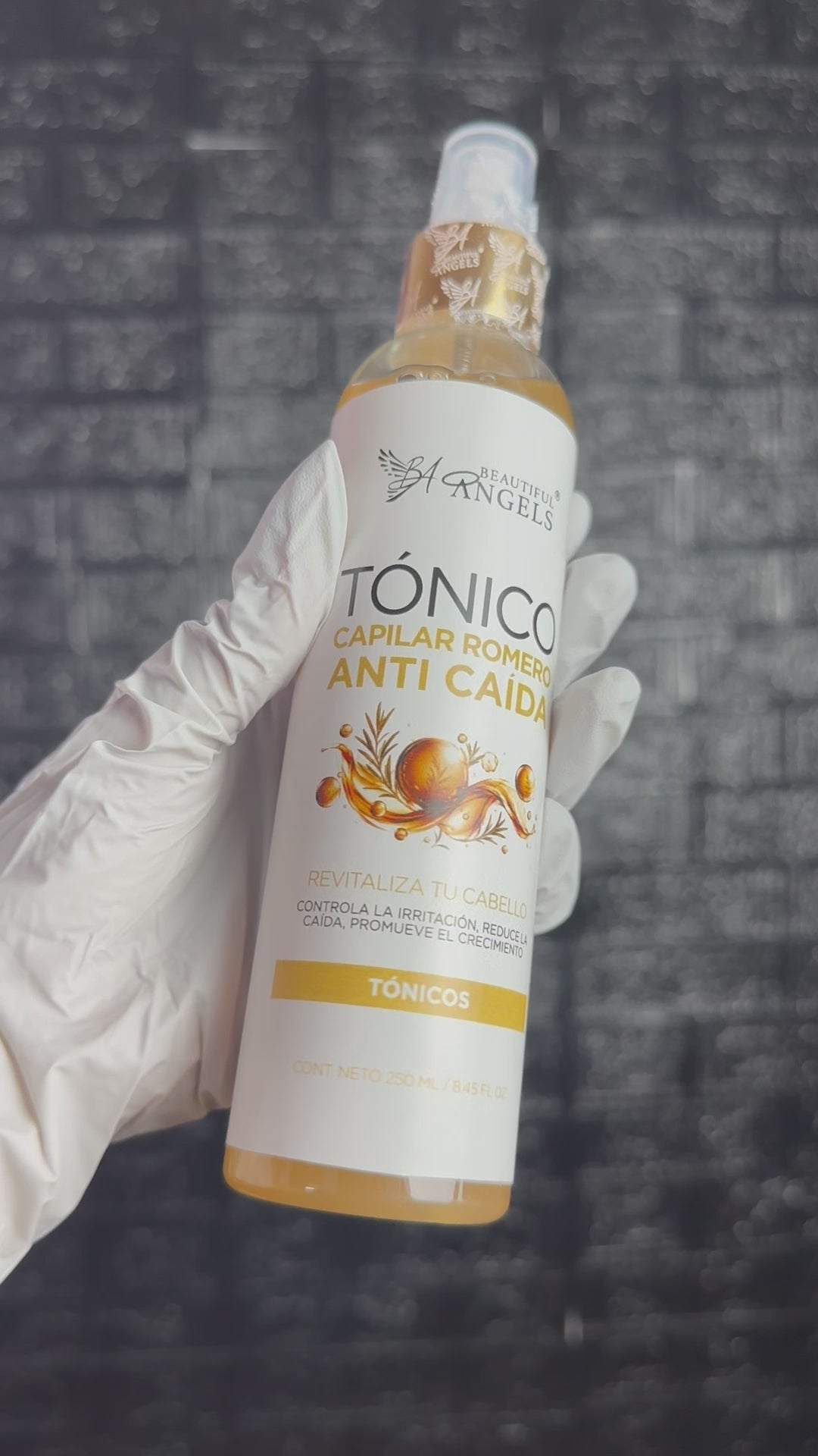 Tónico de Romero Anti Caída 250ml Beautiful Angels: Fortalece y Revitaliza Todo Tipo de Cabello, Estimula un Crecimiento más Fuerte y Abundante, Aporta Brillo, Suavidad y una Sensación de Frescura