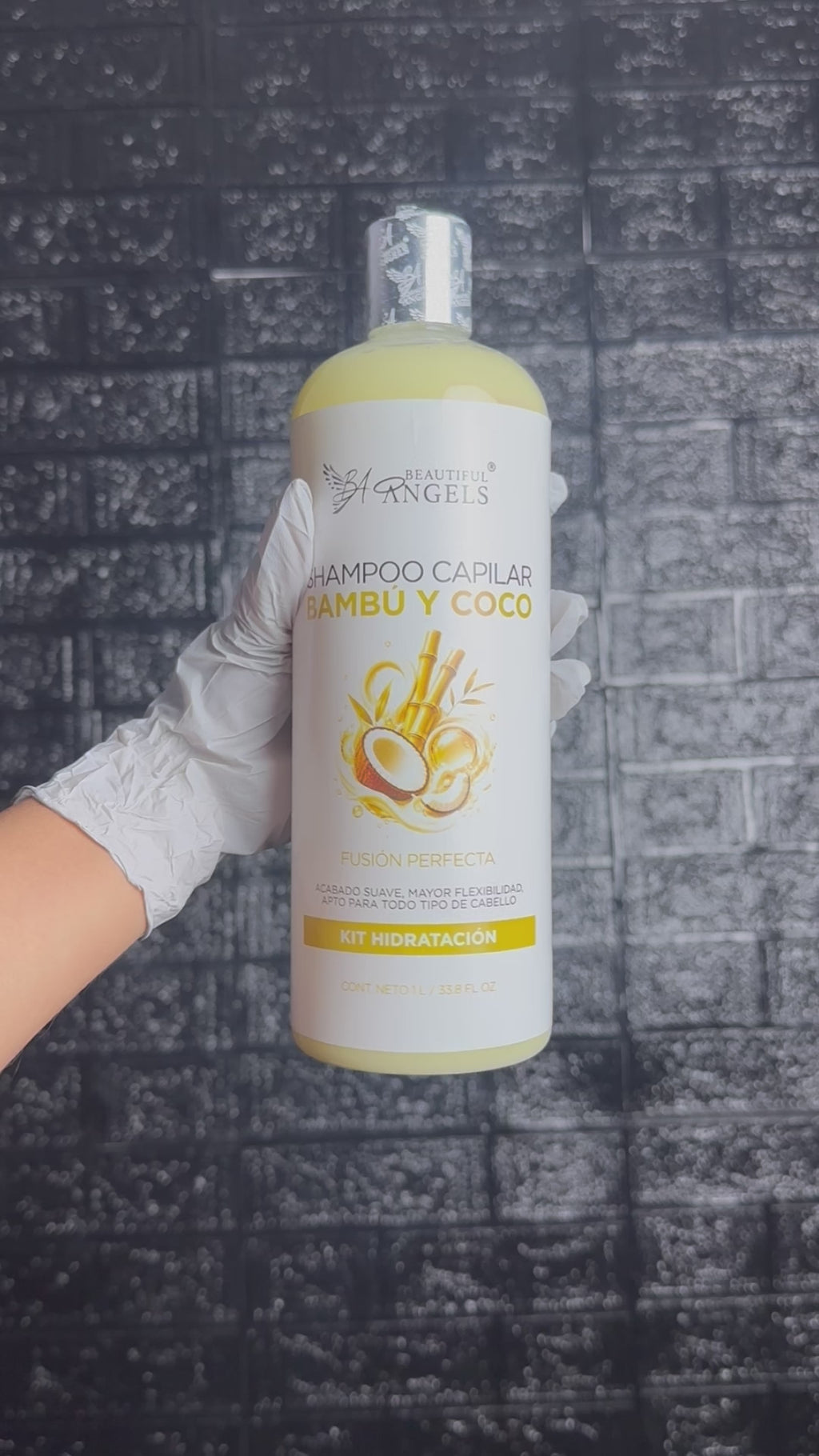 Shampoo Capilar Bambú y Coco Beautiful Angels: Fortalece he Hidrata para un cabello Fuerte, Sedoso y Lleno de Vida