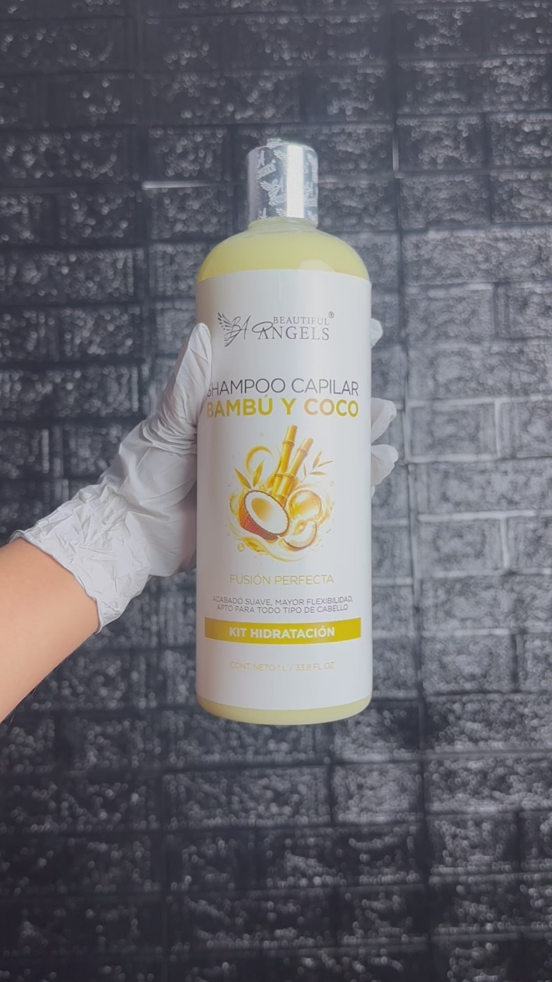 Shampoo Capilar Bambú y Coco Beautiful Angels: Fortalece he Hidrata para un cabello Fuerte, Sedoso y Lleno de Vida