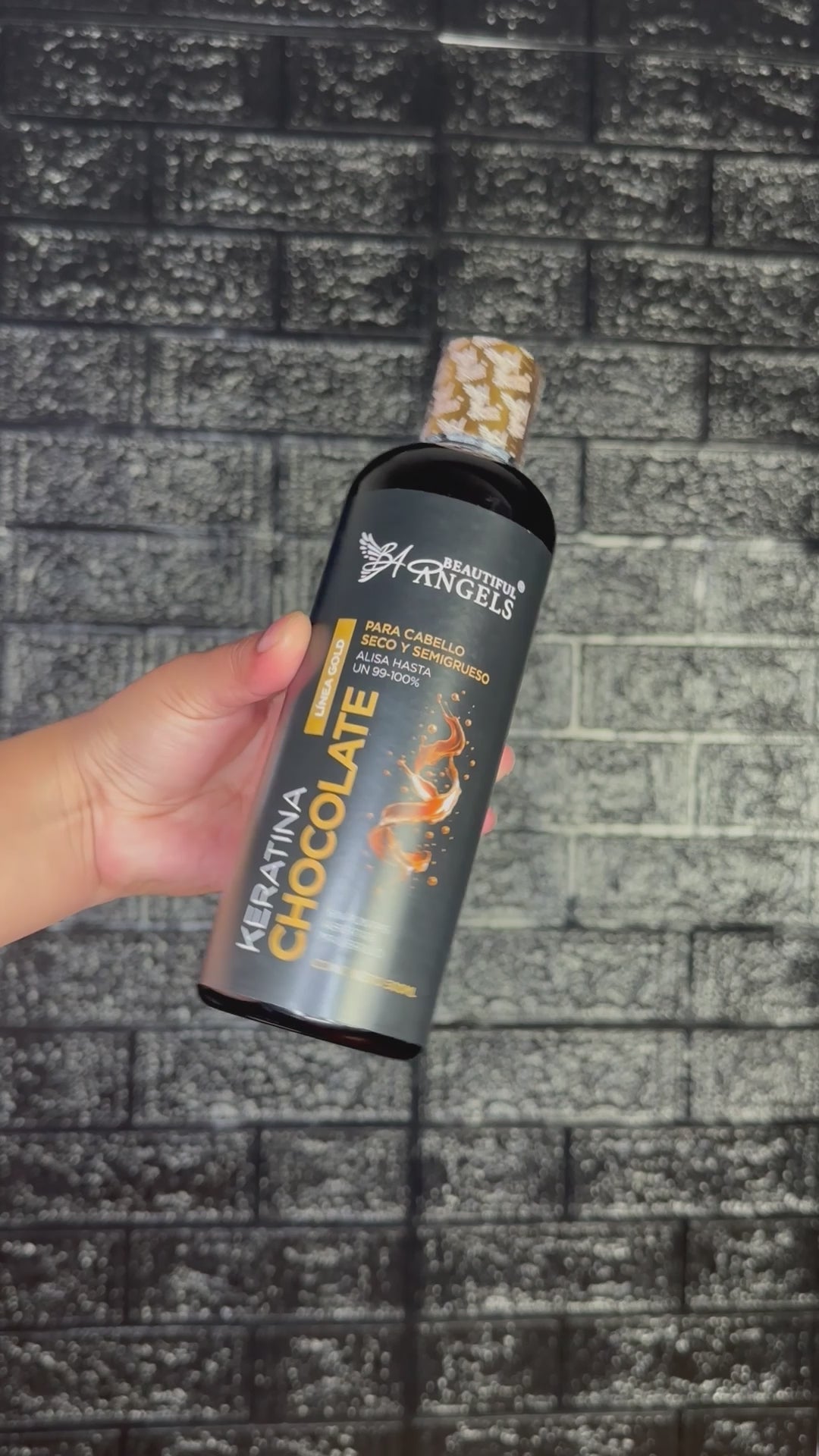 Kit Profesional Keratina Chocolate Gold Beautiful Angels 500ml— Brillo Intenso con Aroma a Chocolate y Protección Térmica, Protege de las Altas Temperaturas