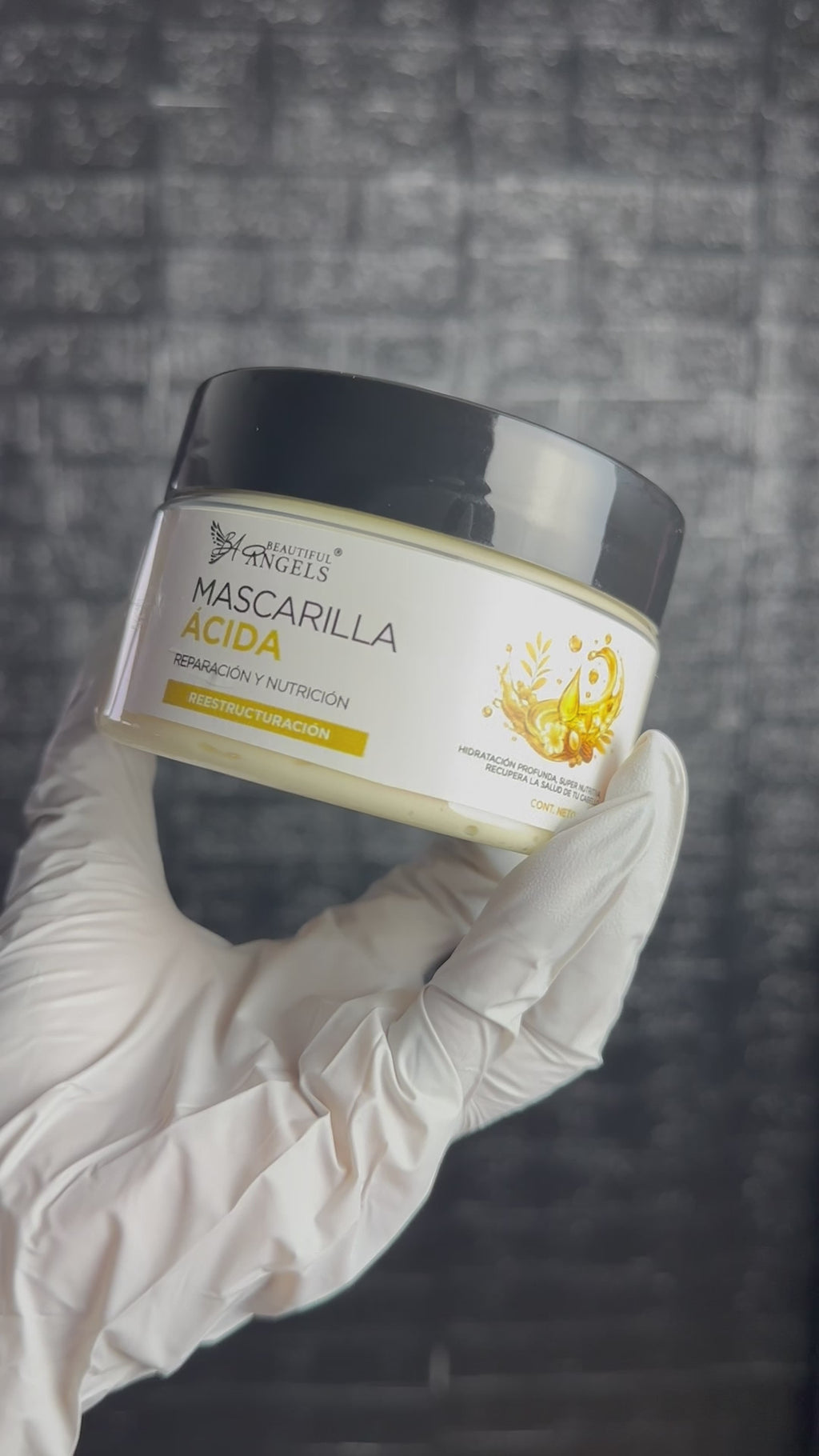 Mascarilla Ácida Beautiful Angels: Nutrición Profunda que Fortalece Cada Hebra desde la Raíz hasta las Puntas, Cierra las Puntas Fracturadas, Devuelve Elasticidad y Deja un Cabello más Suave, Manejable