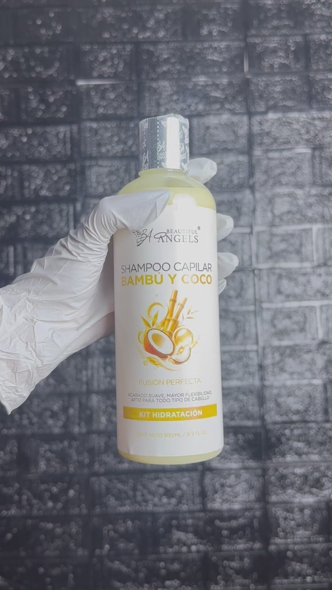 Shampoo Capilar Bambú y Coco Beautiful Angels: Fortalece he Hidrata para un cabello Fuerte, Sedoso y Lleno de Vida